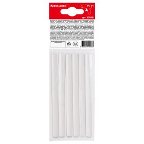 Клеевые стержни, диаметр 7 мм, длина 100 мм, прозрачные, комплект 6 шт., BRAUBERG, европодвес, 670291