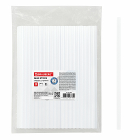 Клеевые стержни, диаметр 7 мм, длина 200 мм, прозрачные, 0,5 кг (58 шт.) BRAUBERG, 671054