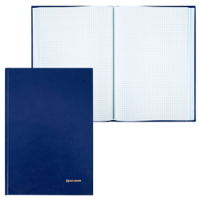 Книга учета 160 л., клетка, твердая, бумвинил, блок офсет, А4 200х290 мм, BRAUBERG, 130182
