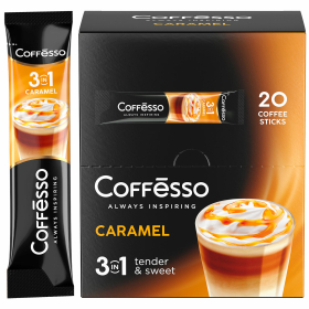 Кофе растворимый порционный COFFESSO "3 в 1 Caramel", пакетик 15 г, 102149