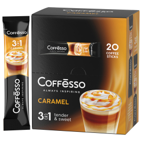 Кофе растворимый порционный COFFESSO "3 в 1 Caramel", пакетик 15 г, 102149