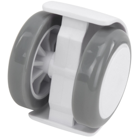 Колеса (ролики) BRABIX для кресла, прорезиненные, SLIM, КОМПЛЕКТ 5 шт., шток d 11 мм, белые, 533086