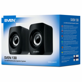 Колонки компьютерные SVEN 130, 2.0, 6 Вт, питание USB, черные, SV-020224