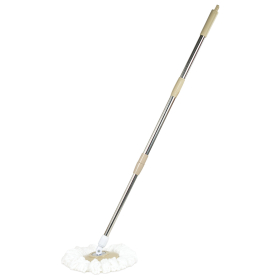 Комплект для уборки: швабра, ведро 7 л/5 л с отжимом центрифуга, 2 насадки, бежевый, LAIMA, 607488