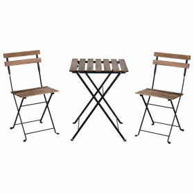 Комплект складной мебели (стол и 2 стула) NOSTRESS Woodstock FS-003A, металл черный,, 680060