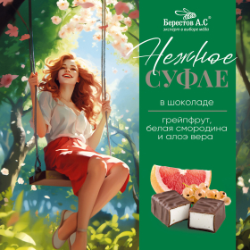 Конфеты-суфле в шоколаде, ассорти: грейпфрут, белая смородина, алоэ вера, 155 г, БЕРЕСТОВ А.С., УТ-00031669