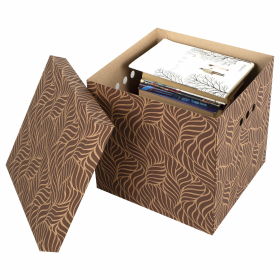 Короб для хранения из плотного микрогофрокартона 315х315х315 мм, КОМПЛЕКТ 3 шт., BRAUBERG HOME "Лаванда", 271817