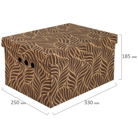 Короб для хранения из плотного микрогофрокартона 330х250х185 мм, КОМПЛЕКТ 4 шт., BRAUBERG HOME "Лаванда", 271813