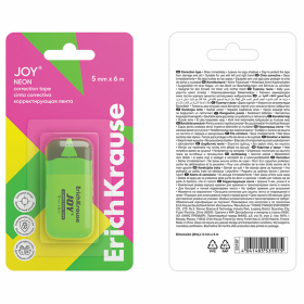 Корректирующая лента ERICH KRAUSE "JOY" 5 мм х 6 м, корпус ассорти, блистер, европодвес, 53197