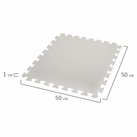 Коврик-пазл напольный 1,5х1 м, 6 шт., 50х50 см, толщина 1 см, серый, светло-серый, ЮНЛАНДИЯ, 664810