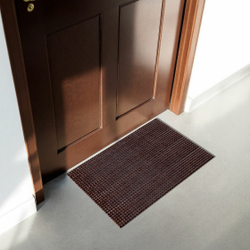 Коврик придверный 45х60 см, ВЕНГЕ пластиковый грязезащитный толщина 10 мм, "ТРАВКА", PRIMILA, 701064