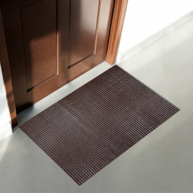 Коврик придверный 60х90 см, ВЕНГЕ пластиковый грязезащитный толщина 10 мм "ТРАВКА", PRIMILA, 701067