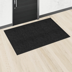 Коврик придверный 80х120 см, ЧЕРНЫЙ, влаго-грязезащитный, 450 г/м2, ребристый, PRIMILA EXTRA, 701030