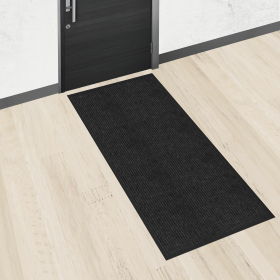 Коврик придверный 90х150 см, ЧЕРНЫЙ, влаго-грязезащитный, 450 г/м2, ребристый, PRIMILA EXTRA, 701031