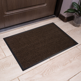 Коврик входной ИЗНОСОСТОЙКИЙ влаговпитывающий 60х90 см, толщина 8 мм, ТАФТИНГ, коричневый, LAIMA EXPERT, 606884