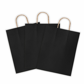 Крафт-пакет бумажный "Black" 26х15х35 см, с кручеными ручками, плотность 80 г/м2, моноцвет, 112429
