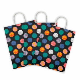 Крафт-пакет бумажный "Геометрия" 26х15х35 см, с кручеными ручками, плотность 100 г/м2, белый, 112306