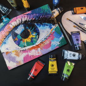 Краска акриловая художественная BRAUBERG ART CLASSIC, туба 75 мл, САЛАТОВАЯ, 191101