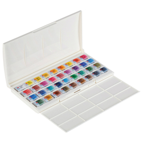 Краски акварельные художественные "Белые ночи", 36 цветов, кювета 2,5 мл, палитра, пластиковая коробка, Невская Палитра, 1942258