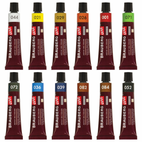Краски масляные художественные BRAUBERG ART PREMIERE, 12 цв. по 12 мл, в тубах, 191455
