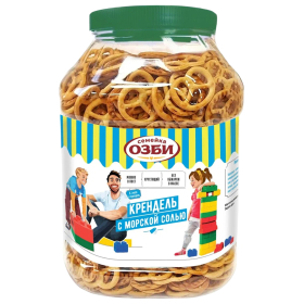 Крендель СЕМЕЙКА ОЗБИ с морской солью, 450 г, пластиковая банка, 1485