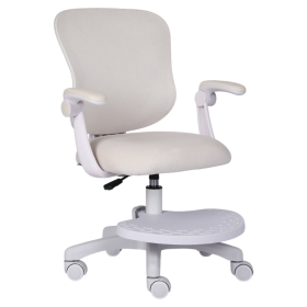 Кресло детское с подставкой для ног BRABIX "Sky MG-206", велюр, бежевое, 533156