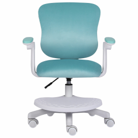 Кресло детское с подставкой для ног BRABIX "Sky MG-206", велюр, голубое, 533155