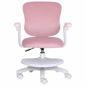 Кресло детское с подставкой для ног BRABIX "Sky MG-206", велюр, розовое, 533154