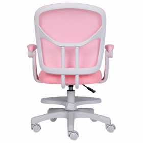 Кресло детское с подставкой для ног BRABIX "Toy MG-205", сетка/ткань TW, розовое, 533151