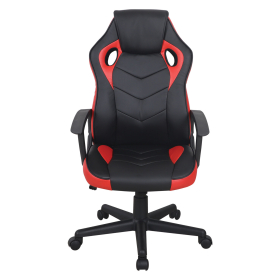 Кресло компьютерное BRABIX "Fighter GM-008", экокожа, черное/красное, 532506