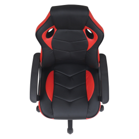 Кресло компьютерное BRABIX "Fighter GM-008", экокожа, черное/красное, 532506