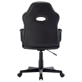 Кресло компьютерное BRABIX "Stripe GM-202", экокожа, черное/голубое, 532509