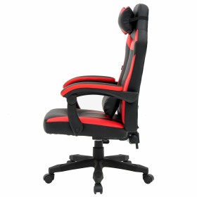 Кресло компьютерное CROMEX "Start GM-105", две подушки, экокожа, черное/красное, 532957