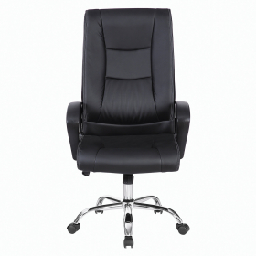 Кресло офисное BRABIX "Forward EX-570", хром, экокожа, черное, 531837