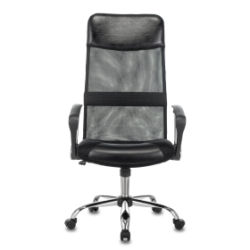Кресло офисное CH-600SL, хром, ткань-сетка/кожзам, черное, 1380230