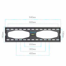 Кронштейн-крепление для ТВ настенный KROMAX STAR-11, VESA 75-600/400, 32-65", 0 степеней свободы, до 50 кг, серый, 20159