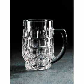 Кружка для пива с ручкой, 500 мл, КОМПЛЕКТ 2 штуки, фактурное стекло, PASABAHCE "ПАБ", фирменная подарочная упаковка, 55289