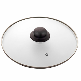 Крышка стеклянная 24 см с пароотводом, жаропрочное стекло, нержавеющая сталь ободка, SCOVO "Classic", KC-224, КС-224