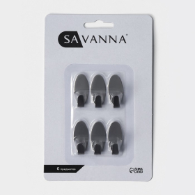 Крючки самоклеящиеся SAVANNA «Овал», 6 шт, металл, 3,3×1,5×1,5 см, цвет хром