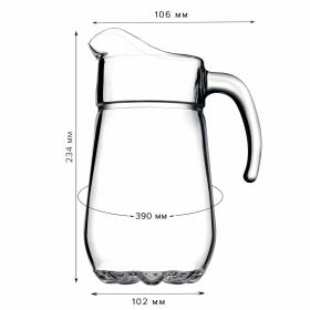 Кувшин прозрачный, объем 1370 мл, фактурное стекло, PASABAHCE "СИЛЬВАНА", фирменная подарочная упаковка, 43334