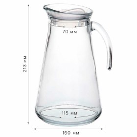 Кувшин прозрачный с крышкой, объем 1500 мл, стекло, PASABAHCE "ФЕРАХ", фирменная подарочная упаковка, 80353