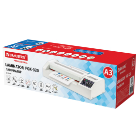 Ламинатор BRAUBERG FGK-320, формат А3, толщина пленки 1 сторона 60-250 мкм, скорость 51 см/мин., 531351