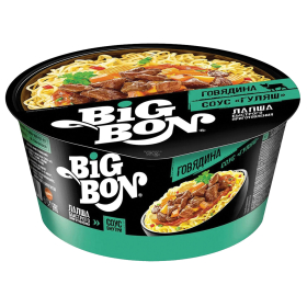 Лапша BIG BON Говядина с соусом "Гуляш" 85 г, 10811