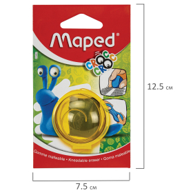 Ластик-клячка художественный MAPED Croc Croc "Улитка" в футляре, 40x36x10 мм, мягкий, голубой, 014501