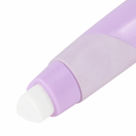 Ластик выдвижной BRAUBERG "REWIND" + 2 сменных ластика, 114х20х20 мм, белый, лавандовый корпус, блистер, 272690