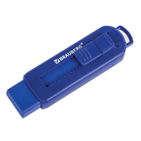 Ластик выдвижной BRAUBERG "Slider", 88х26х16 мм, синий, блистер, 271984