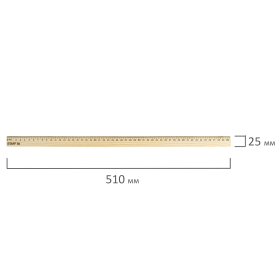 Линейка деревянная 50 см, STAFF, канадская сосна, 210802