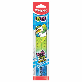 Линейка пластик 15 см, гибкая, MAPED (Франция) "Twist'n Flex Patterns", ассорти, 279115