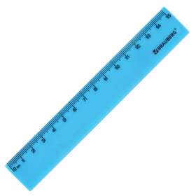 Линейка пластиковая 15 см, BRAUBERG "NEON", ассорти, пакет, 210750