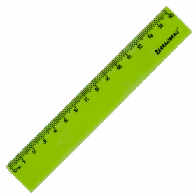 Линейка пластиковая 15 см, BRAUBERG "NEON", ассорти, пакет, 210750